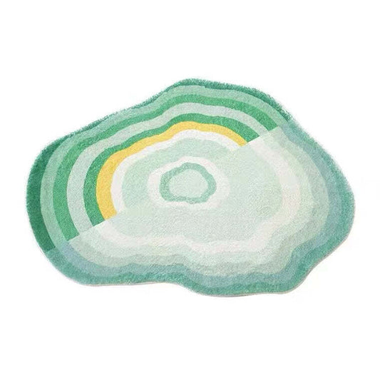 Green Annual Rings Rug